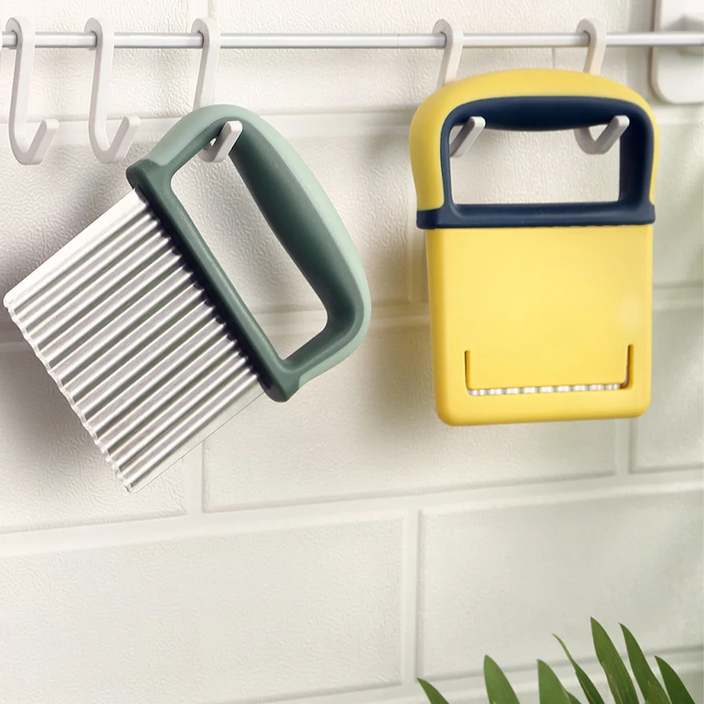 

Kitchen Potato Chip Slicer Baking Wavy Serrated Carrot Fries Maker Wavy Slicer Knife Potato Cutter Chopper French Fry Maker Tool