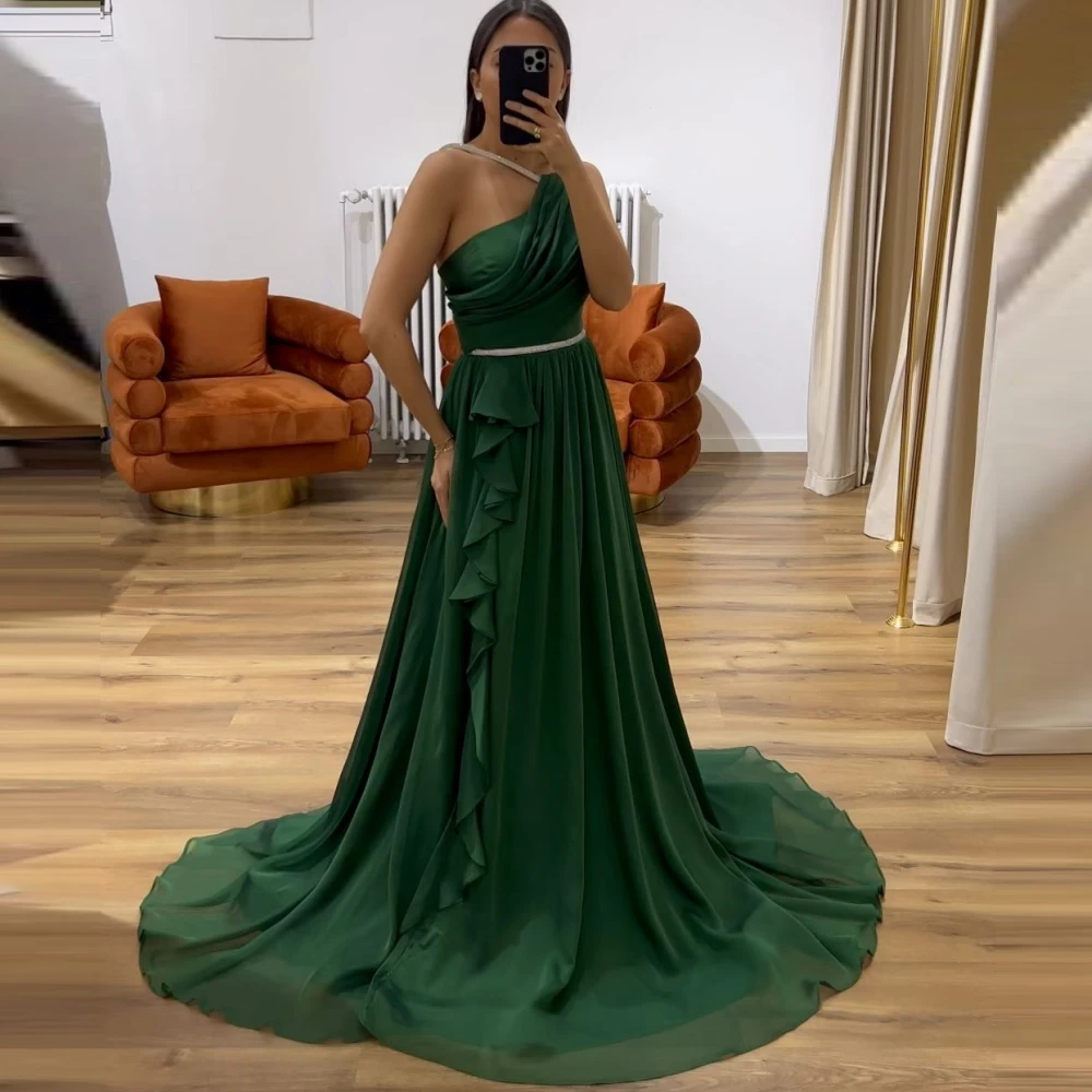 

Qcenkern пикантное вечернее официальное платье из Саудовской Аравии без рукавов Зеленое Шифоновое женское платье для вечеринки 2023