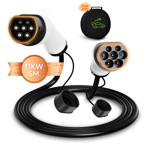 Портативный кабель для зарядки электромобилей AFEEV от Type2 до Type2 11 кВт, 22 кВт, 32 А, 3-фазная вилка «мама-папа», 3,5 кВт, IEC62196-2, зарядная станция EVSE