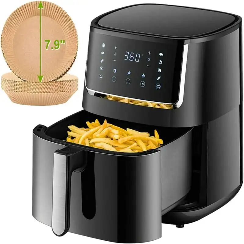 

Fryer 1750W 6QT Electric 11 Presets Multifunction with Digital Touchscreen Oil less & Super Fast Cooker Nonstick Basket ETL Cer