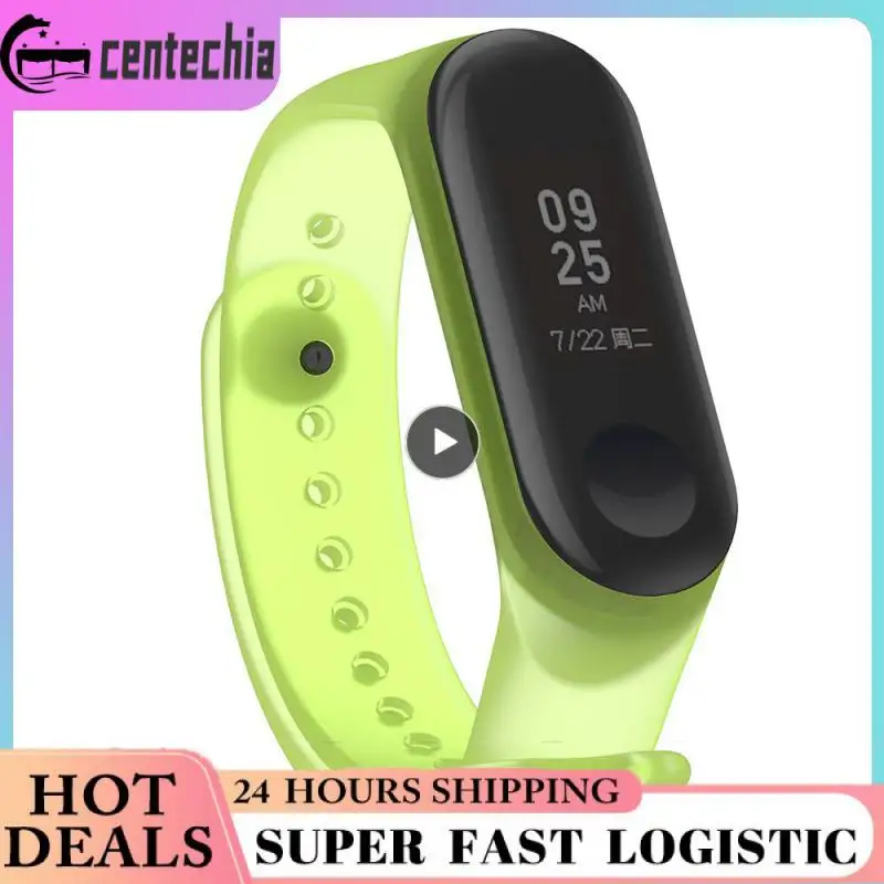 

Silicone Strap Waterproof Unisex Replacement Strap Sweatproof Thickened Transparent Wristband For Mi Band 5/6 Accessories