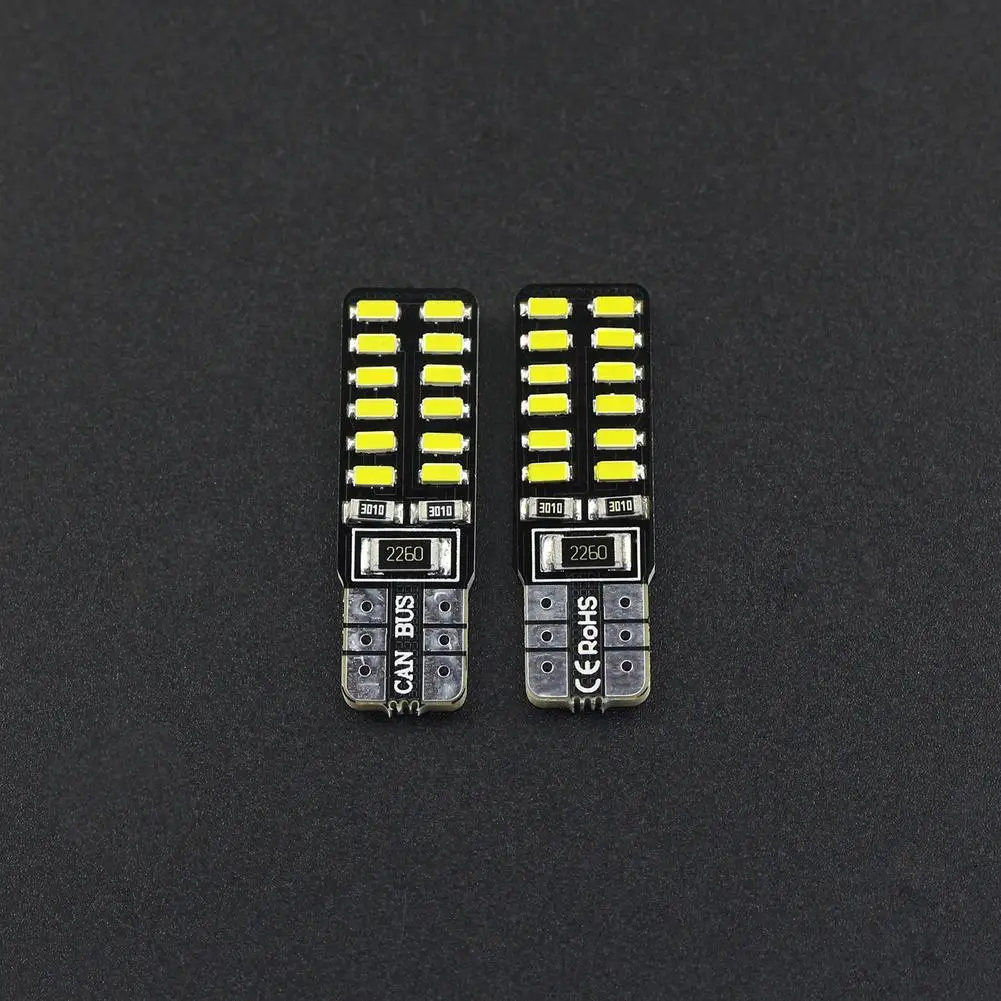 2 шт. Автомобильные светодиодные лампы CANBUS T10 24smd 3014 12 В |