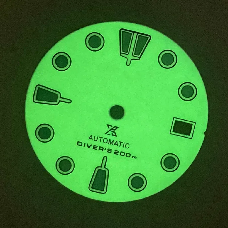 Watch luminous chassis mechanical conversion white dial 28.5mm full C3 green luminous NH35/36 movement watch case Date