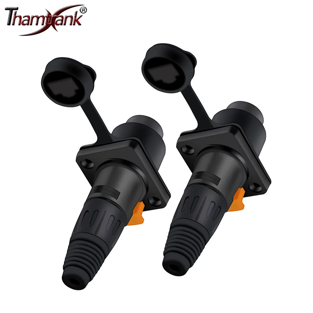 Промышленный круглый разъем Ethernet RJ45 4 шт. штепсельная вилка Панельное крепление