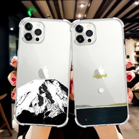 hand painted shockproof soft tpu case for iphone 12 11 pro max 7 8 6 6s plus x xs xr 13 mini se 2020 snow mountain scenery cover