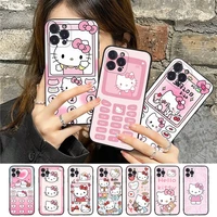 bandai hello kitty kawaii phone case for iphone 14 13 12 mini 11 pro xs max x xr se 6 7 8 plus soft silicone cover
