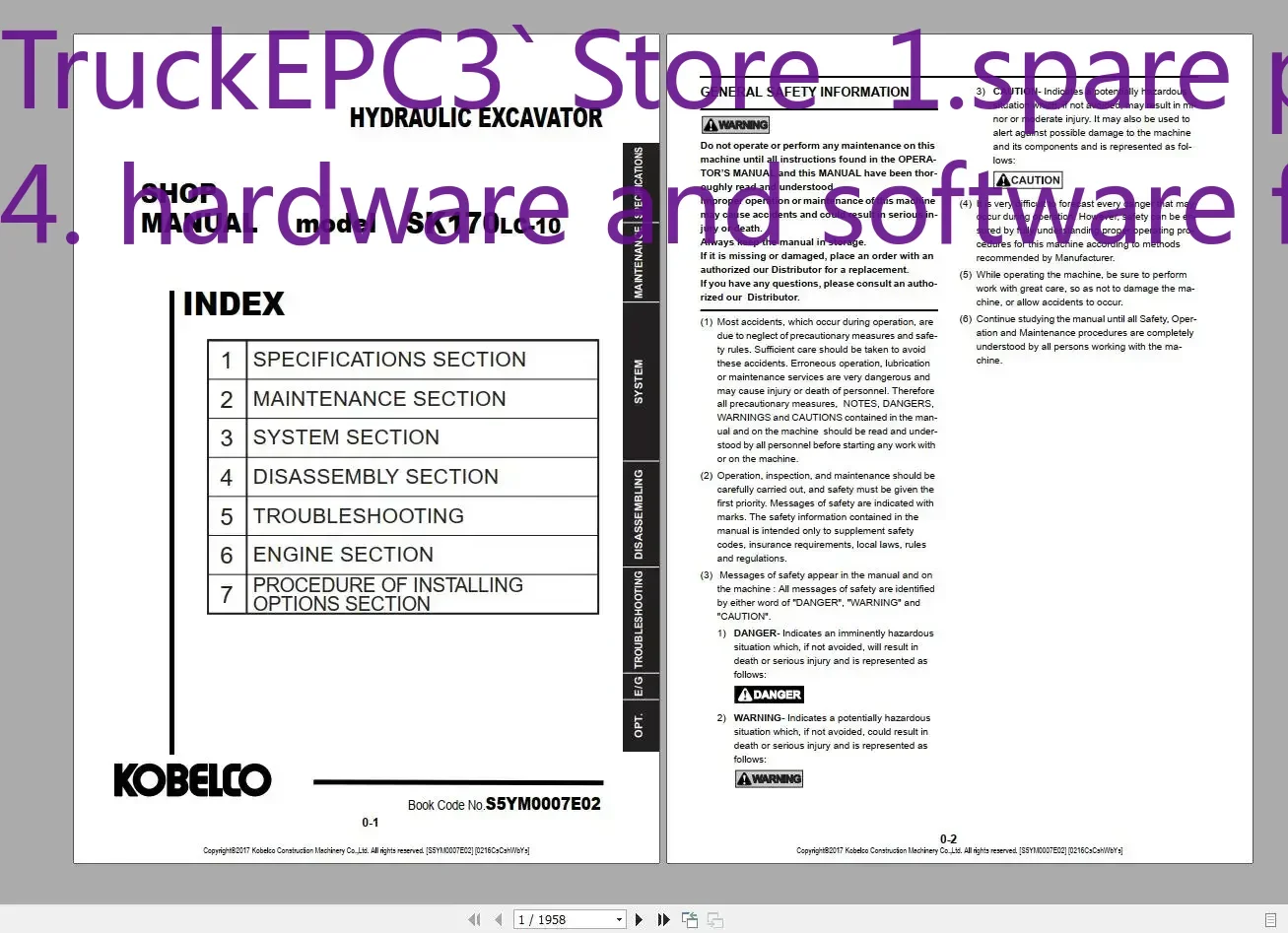 Фото TruckEPC3 KOBELCO SHOP РУЧНЫЙ — СЕРВИСНЫЙ РУЧНЫЙ ПОЛНЫЙ PDF 55 ГБ 2022 №1