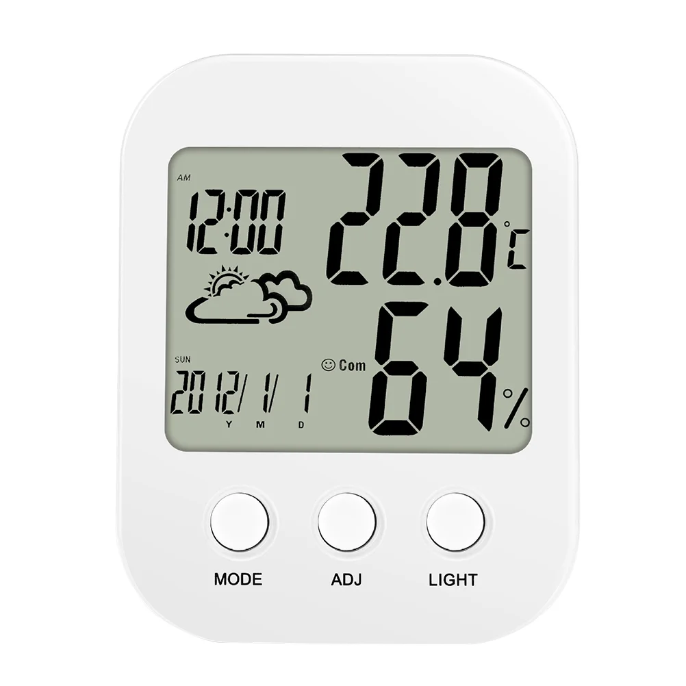 

1 pc Alarm Clock Time Display Luminous Multifunction 3 In 1 Hygrometer for Room