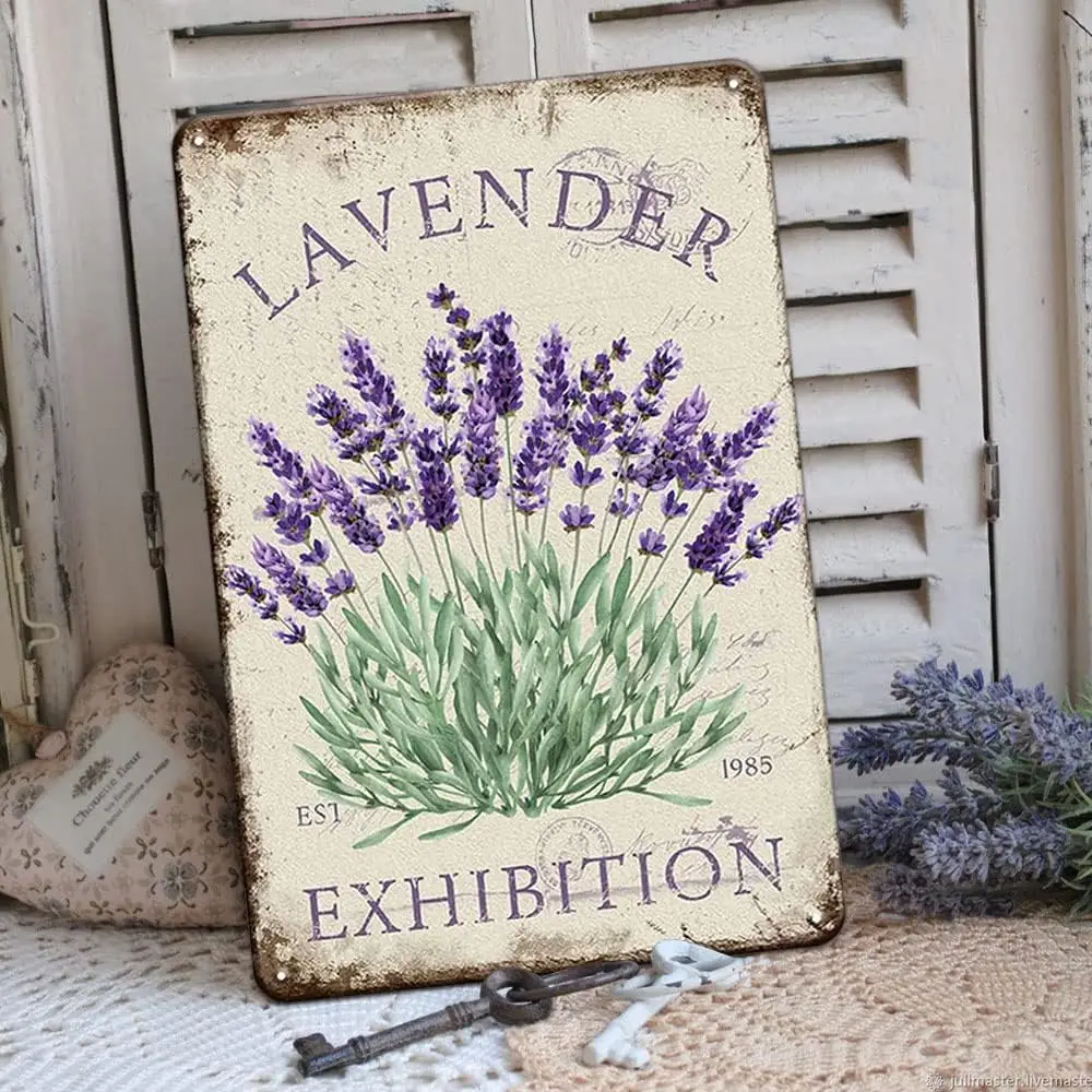 YOY Lvender Wll Decor Tn Sgn - French Country Vntge Shbby Chc Sgns для комнаты спальни Grden Yrd Ccessores Gfts