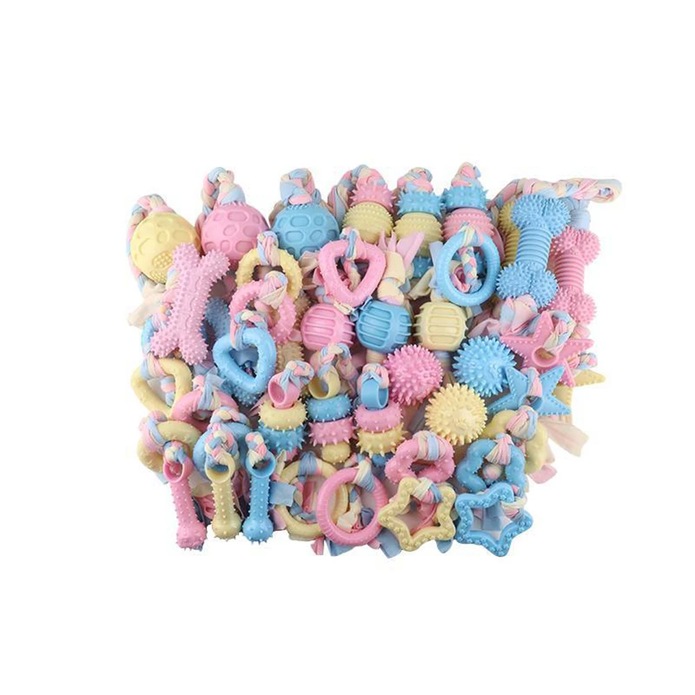 

Pet Toys Dogs Chewing Rubber Resistance TPR Knot Toys Molar Teeth Supplies