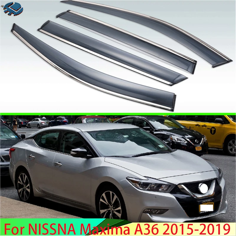 

For NISSNA Maxima A36 2015-2019 Car Side Windows Wind Deflectors Windshield Tinted Sun Visors Accessories 4PCS 2016 2017 2018