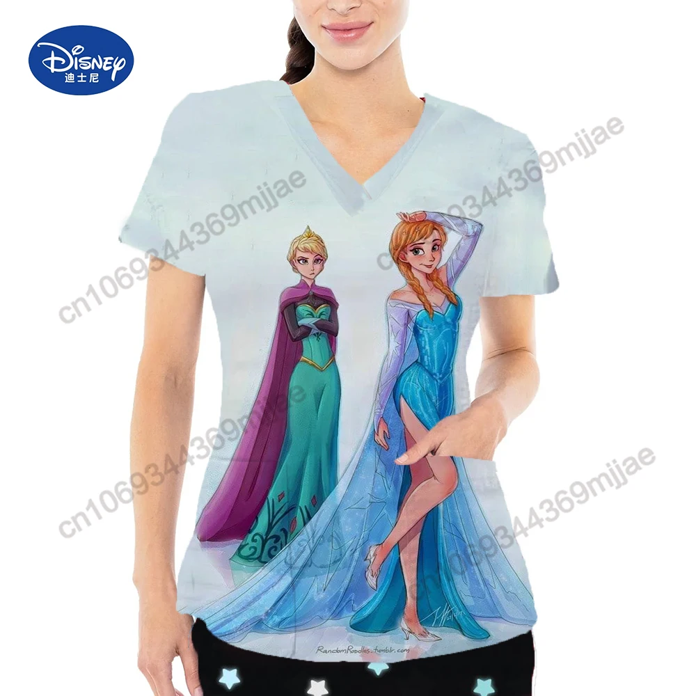 Комфортная женская одежда Disney с карманом и V-образным вырезом в Корейском стиле