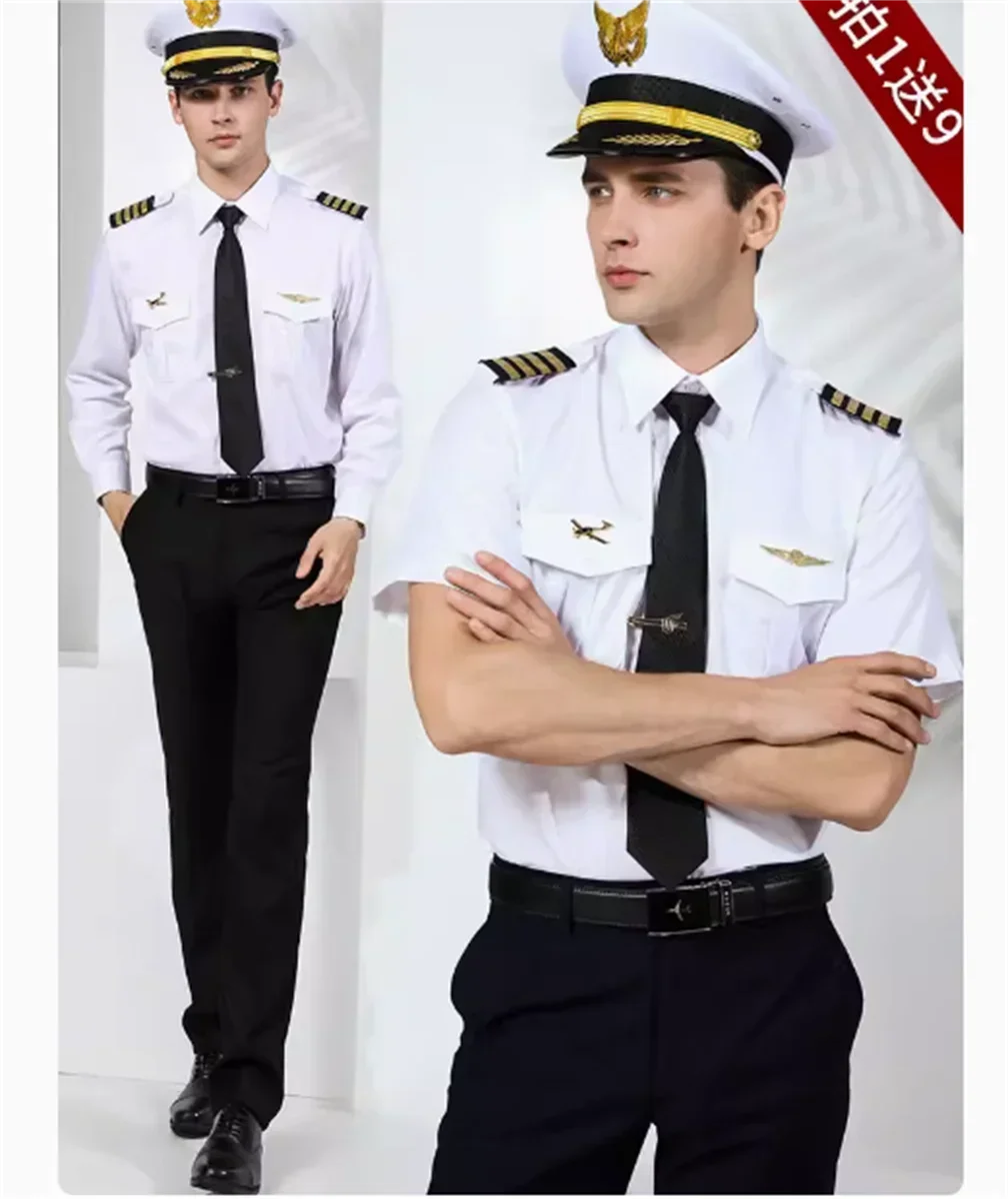 Фонарь мужской пилот рубашка с коротким рукавом и длинным аксессуарами шляпа в