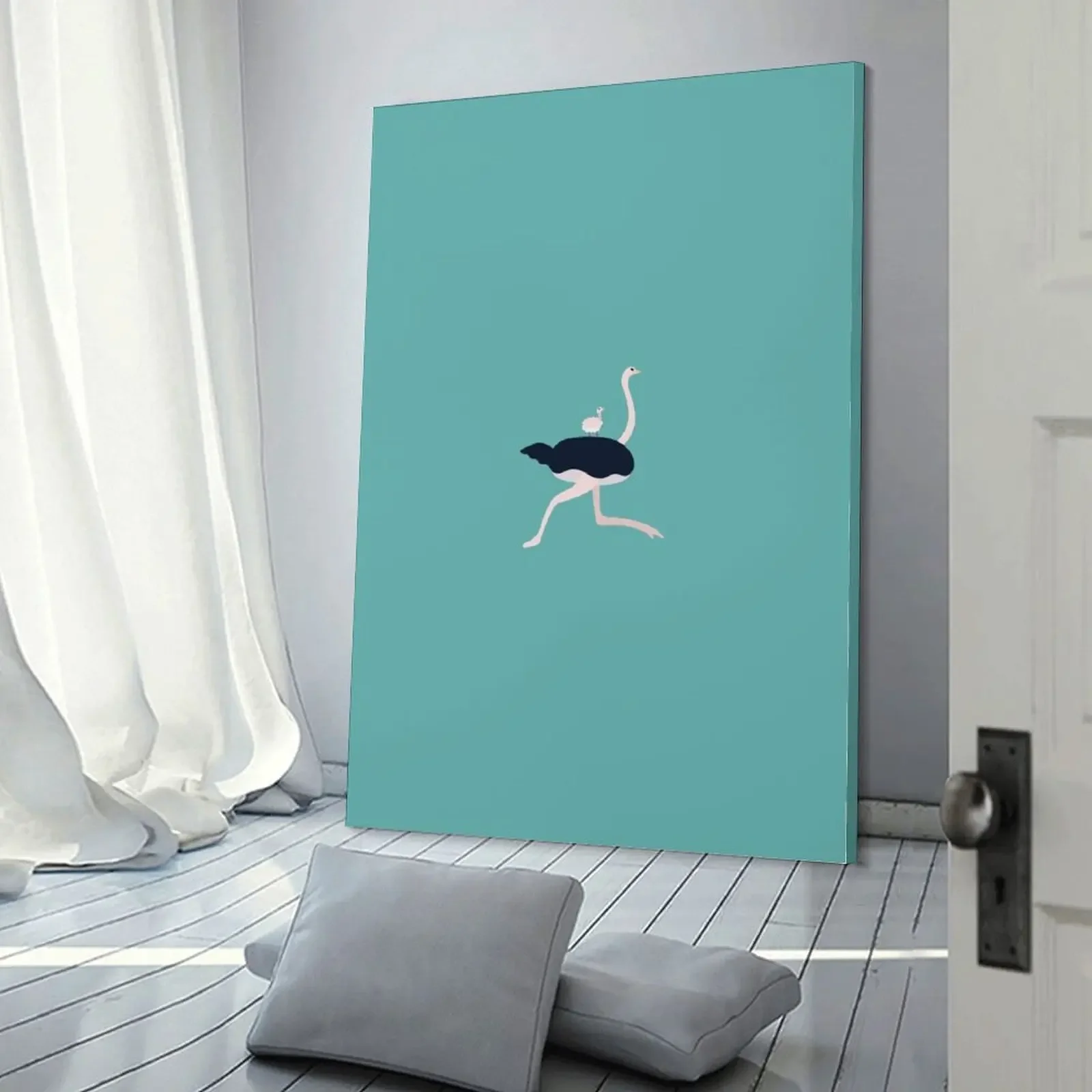 Картина &quotМама и малыш страусы&quot на холсте