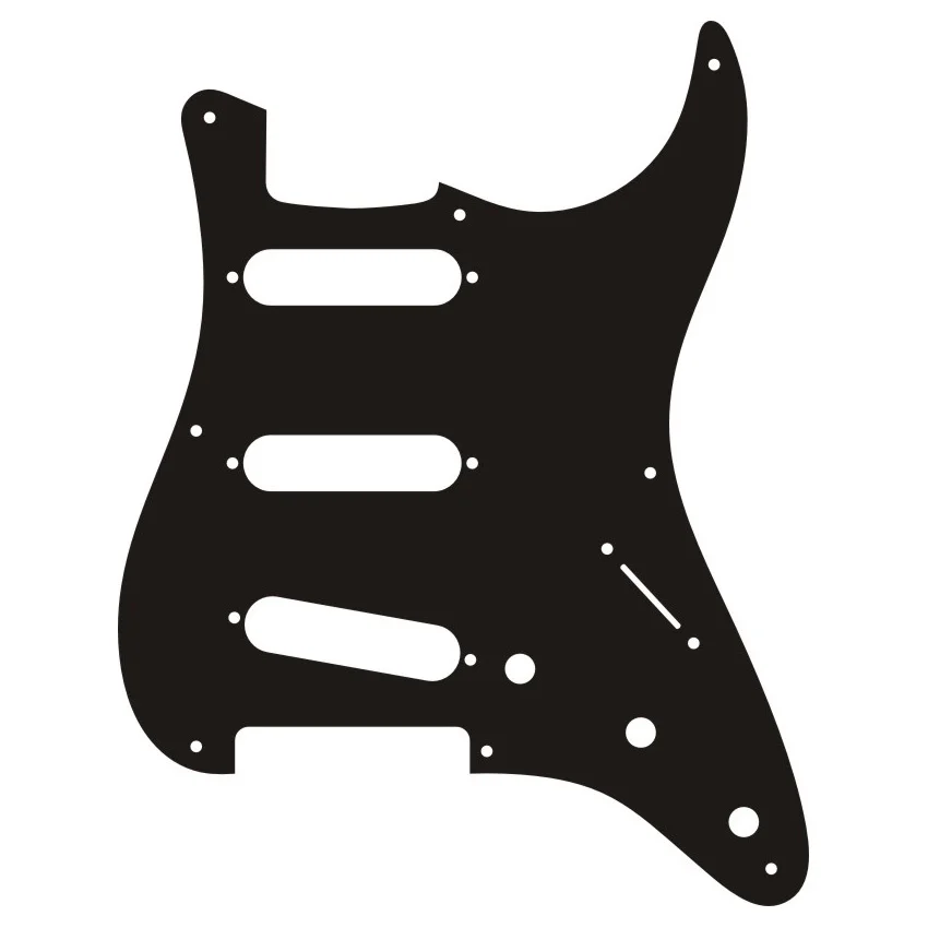 

5pcs Guitar Parts - For Custom 57' 8 Screw Hole Standard St SSS Guitar pickguard Scratch Plate 1.5mm thickness, 1Ply Black