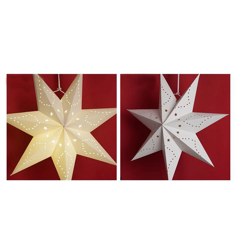 

Star Paper Lantern Hanging Christmas Stars Lanterns Shade 3D Shaped Lamp Lampshade Decorations Festival Hollow Lights Out Wall