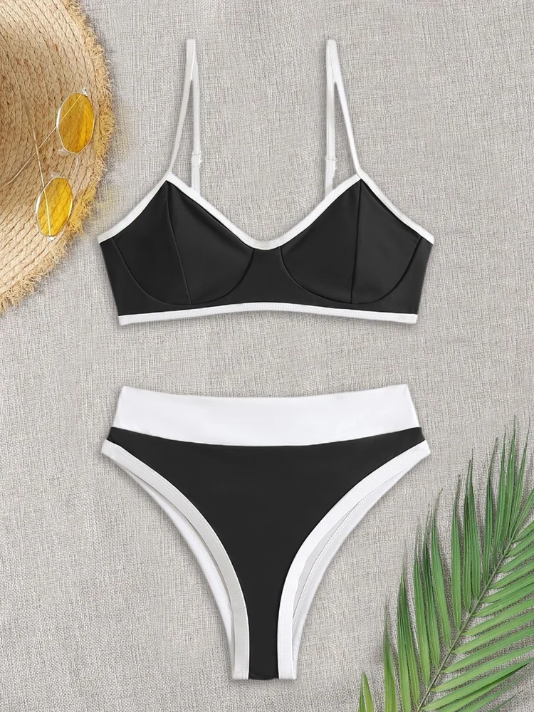 

Bikinis Set 2023 New Women's Swimsuit Solid Push Up Swimwear Sexy Backless High Waist Micro Bikini Bathing Suit Summer Beachwear