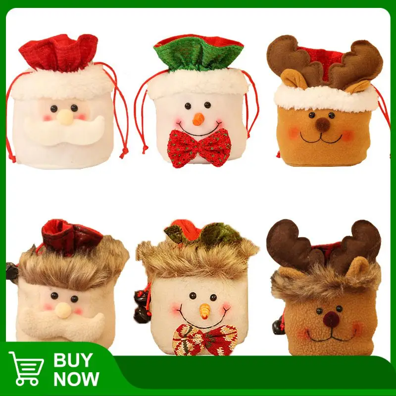 

Рождественская сумка для хранения Яблоков, рождественские украшения, сумка для конфет, Подарочный пакет, фланелевые украшения, снеговик, счастливый новый Yea дисплей
