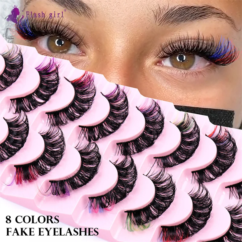 8 пар/лоток красочные сценические DD-завитки прочные и долговечные русские