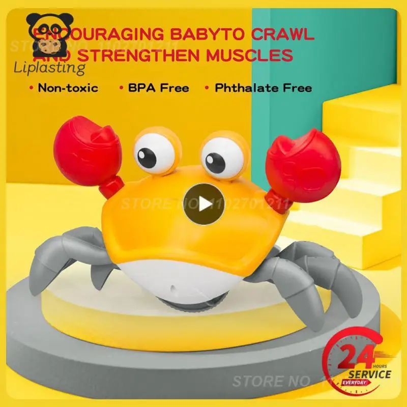 

1~5PCS High-quality Crawling Crab Creative Induction Crab Usb Charging Automatically Avoid Obstacles Musical Crab Toy