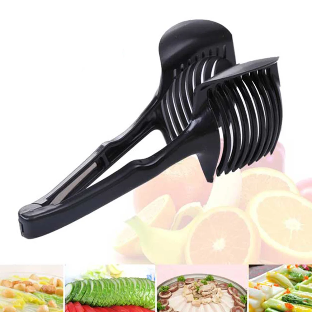 

Multiuse Tomato Slicer Lemon Handheld Round Fruits Tongs Onion Holder Kitchen Slicing Shredding Potatoes Kitchen