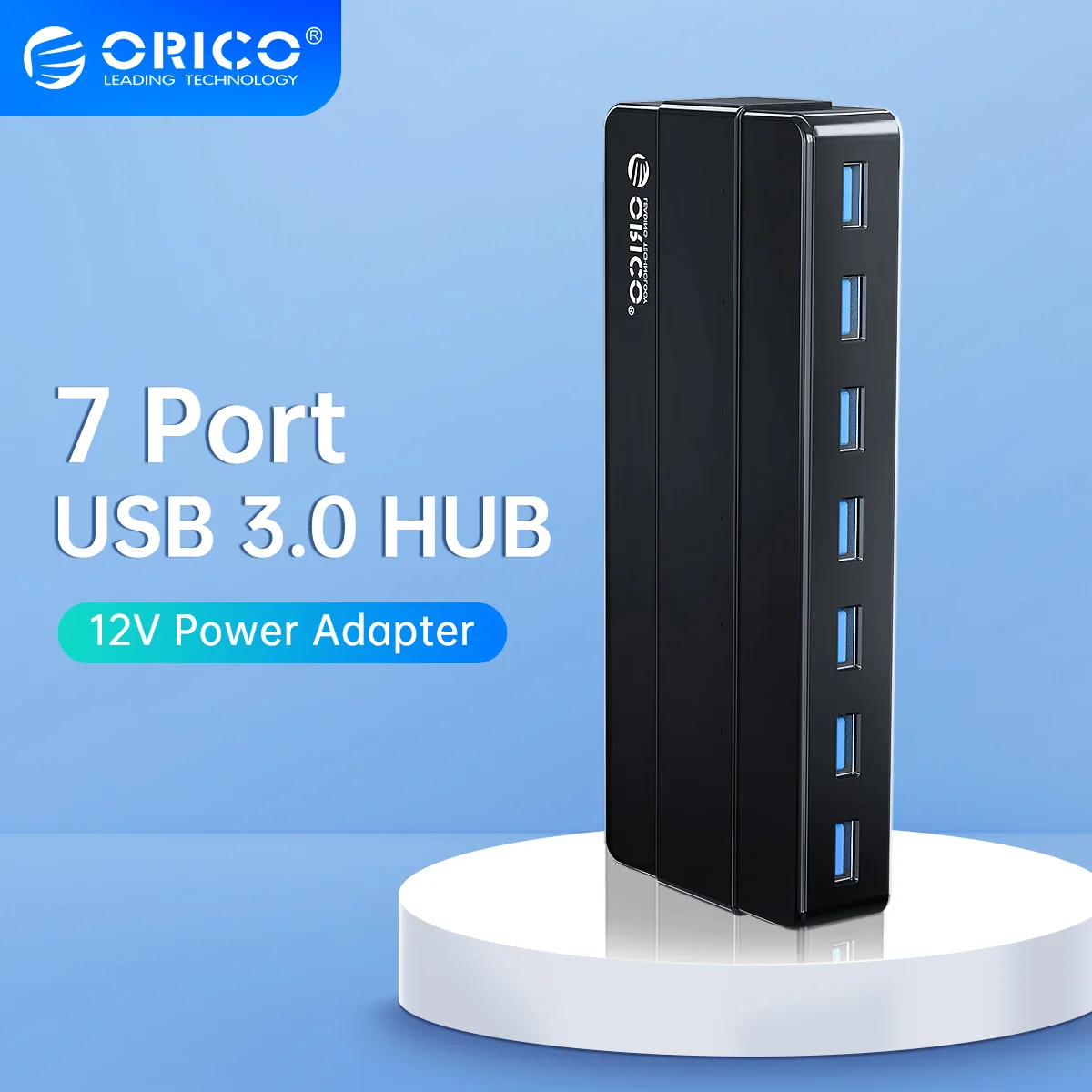 USB-разветвитель ORICO с 7 портами USB 3,0 и адаптером питания 12 В
