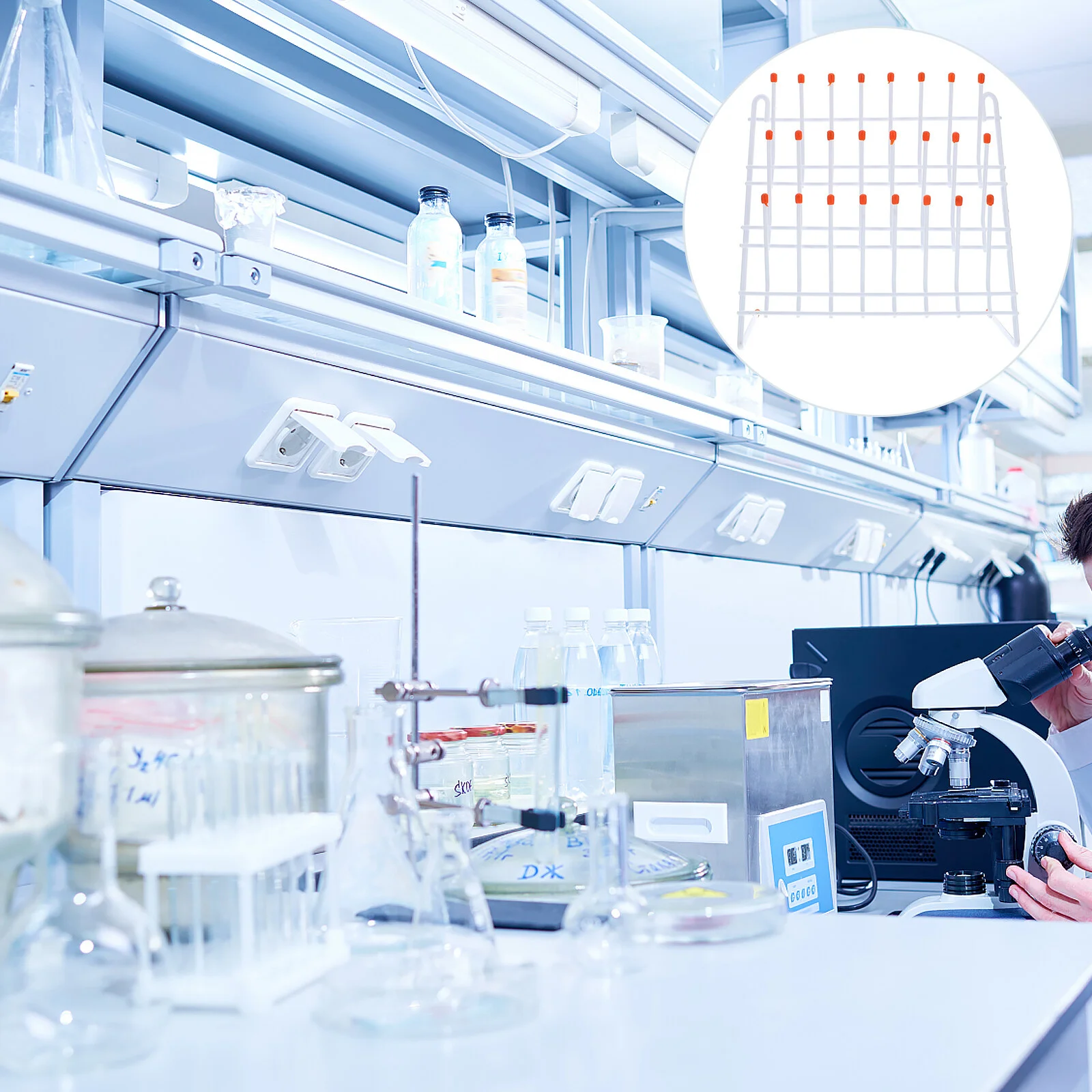 

Test Solution Iron Drying Rack Nail Rest Stand Bottle Laboratory Tube Peg Foldable