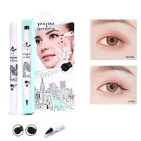 1 pc eyeliner stamp pen double head winged makeup eyeliner star heart stamp quick to dry easy to wear eyeliner cosmetic tool pen