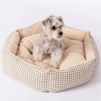 small pet cat dog bed cushion puppy lattice plush pad house pet sleep soft kennel detachable washable cat dog supplies bed mat