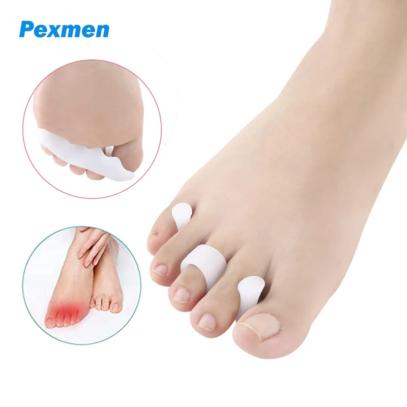 

Pexmen 2Pcs Soft Gel Bunion Toe Corrector Orthotics Spacer Splint and Crutch for Hammertoes Overlapping and Mallet Toes