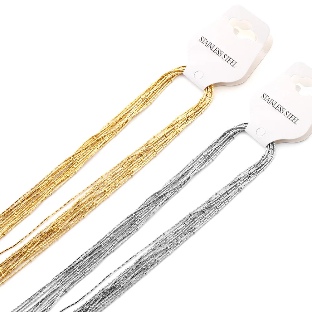

LUXUKISSKIDS 0.8mm Link Chain With 2mm Bead Mix Chains 2022 New Chains For Wholesale 5pcs/lot High Quality Chains 316L Steel
