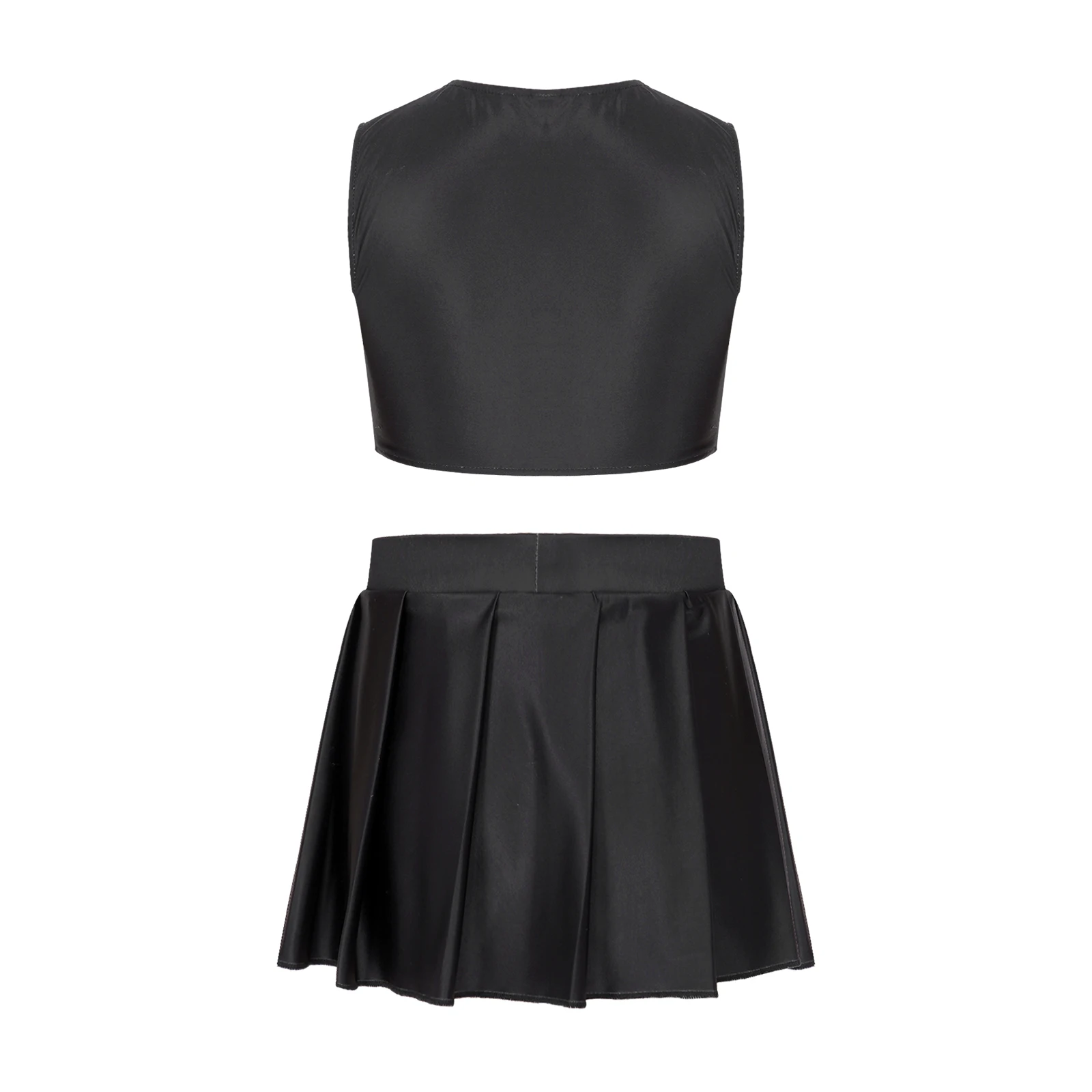 Детский костюм для девочек 6-16 без рукавов с плиссированной юбкой |