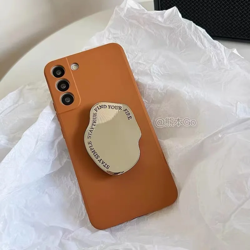 

Niche mirror bracket is suitable for S22 ultra mobile phone case S23 soft case S21+silicone Note20 all-inclusive S21FE drop-proo