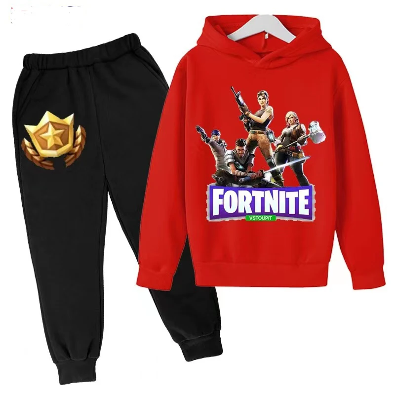New Coat Fortnite Children's Clothing Boys Hoodie Sweatshirt + Pants Fashion Girls Hoodie Street Game Spring and Autumn Clothing