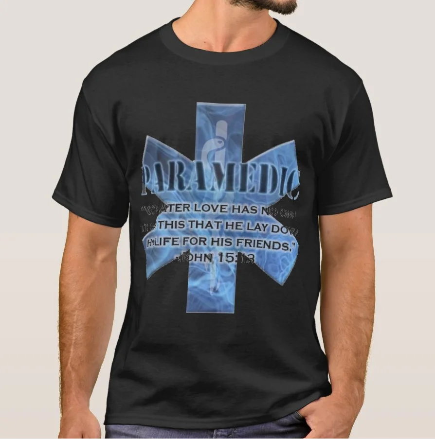 

Unique Bible Verse Star of Life Medical Paramedics Gift T Shirt. High Quality Cotton, Breathable Top, Loose Casual T-shirt S-3XL