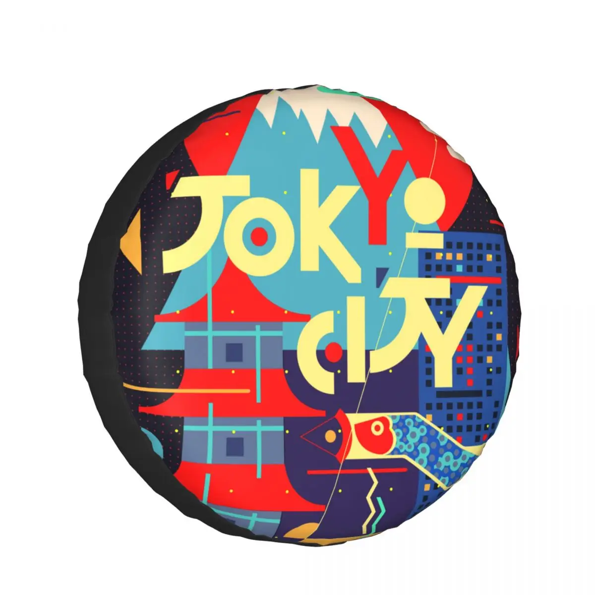 

1pcs Universal Car Spare Tire Covers Case Auto Wheel Tires Tokyo City Poster Vehicle Tyre Waterproof Polyester Bag