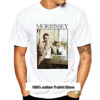 morrissey camiseta ajustada jukebox para hombre camisa blanca de manga corta informal a la moda de verano
