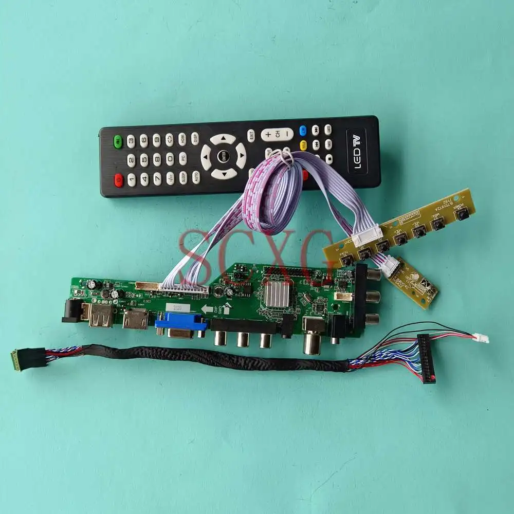 

Плата контроллера для ЖК-дисплея, DIY комплект, подходит для Φ 40 Pin LVDS экран, цифровой сигнал DVB HDMI-совместимый VGA AV USB 13,3 "1366 768