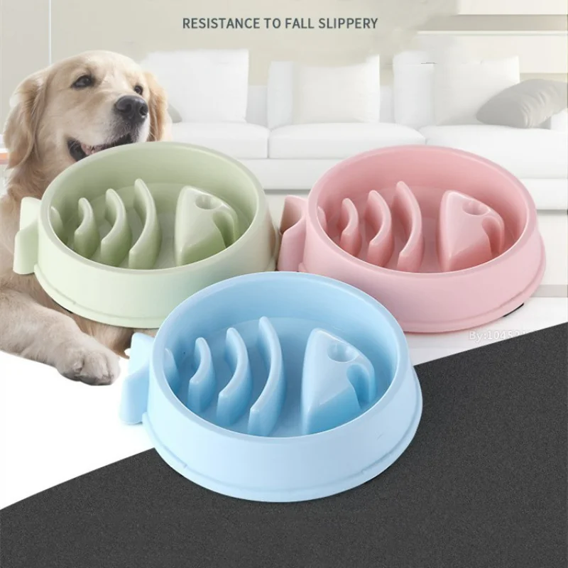 

Anti-choking Shapes Fat Dog Round And Thickened Food Help Pet Non-slip Slow Cat Healthy Bowl Colors Multiple