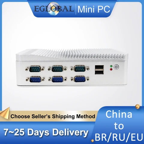 Eglobal безвентиляторный промышленный мини-ПК J1900 Qaud Core Windows Pfsense маршрутизатор 2 * Intel LAN 2 * COM VGA + HDMI 3g/4G сторожевой 300 м Wi-Fi