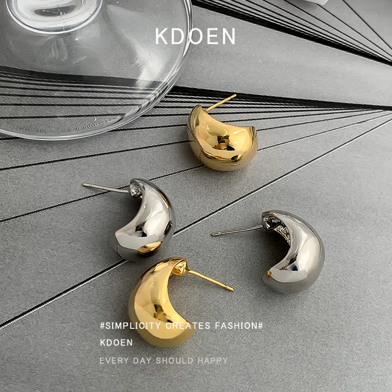 Европейские и американские минималистичные металлические серьги-гвоздики в