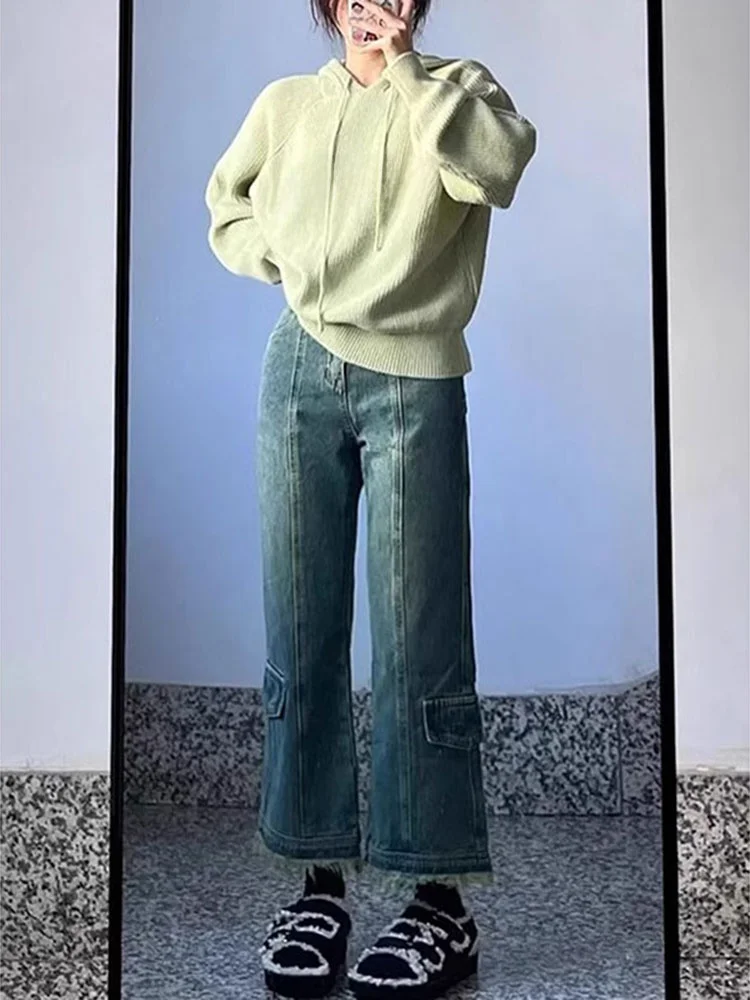 Очень большая женская одежда больших размеров потертые широкие джинсы в стиле