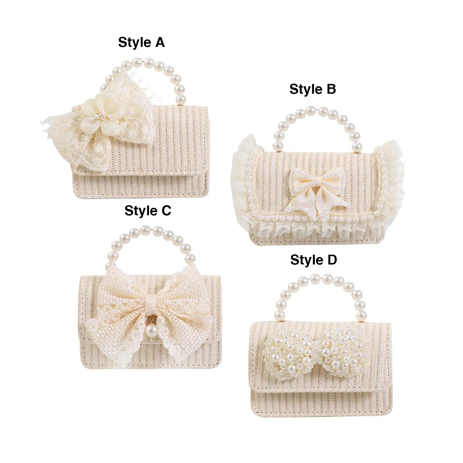 

Straw Shoulder Bag Bowknot Decor Fashion Summer Woven Bags Women Handbag