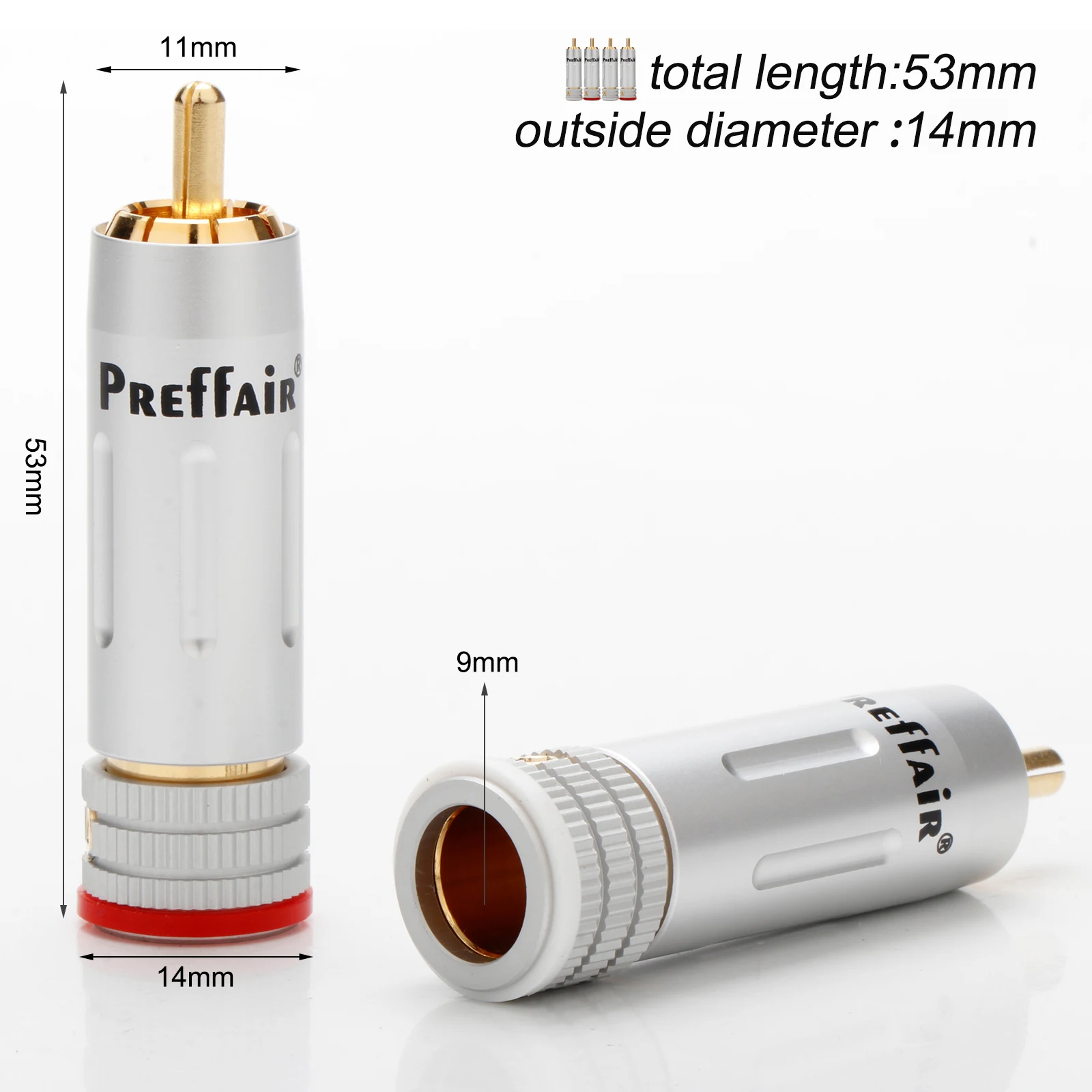 Hi-Fi аудио разъем RCA позолоченный