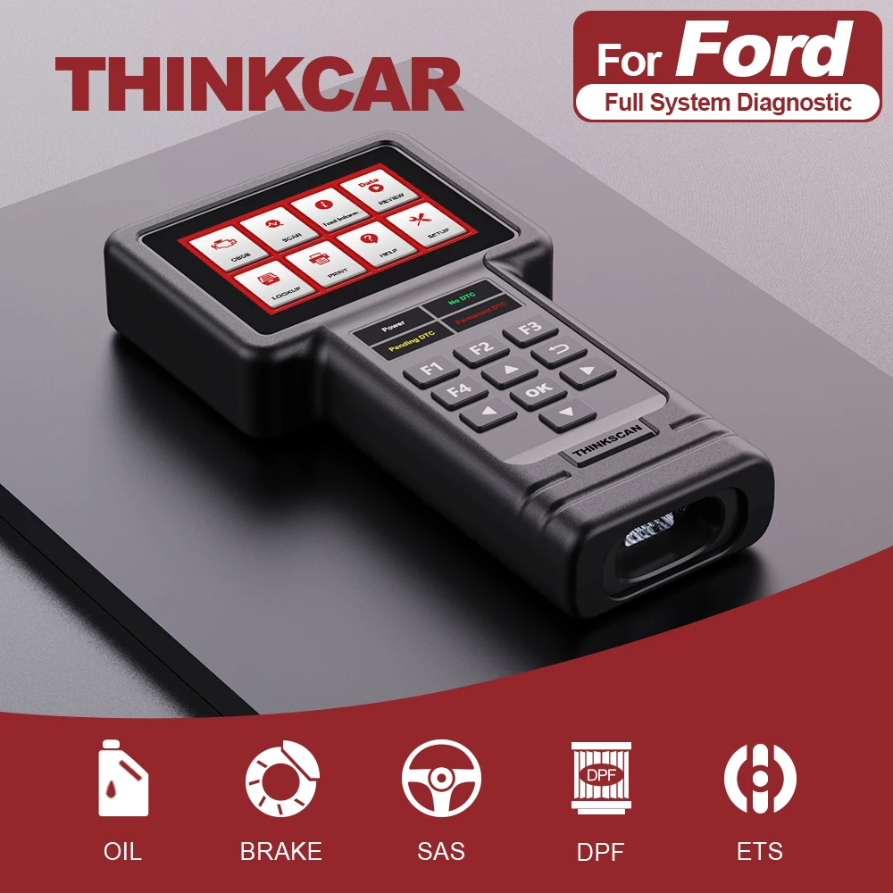 THINKCAR Thinkscan S04 OBD2 Diagnostic Tool for Ford Full System Code Reader Auto Scanner Oil/Brake/SAS/ETS/DPF Reset Services |
