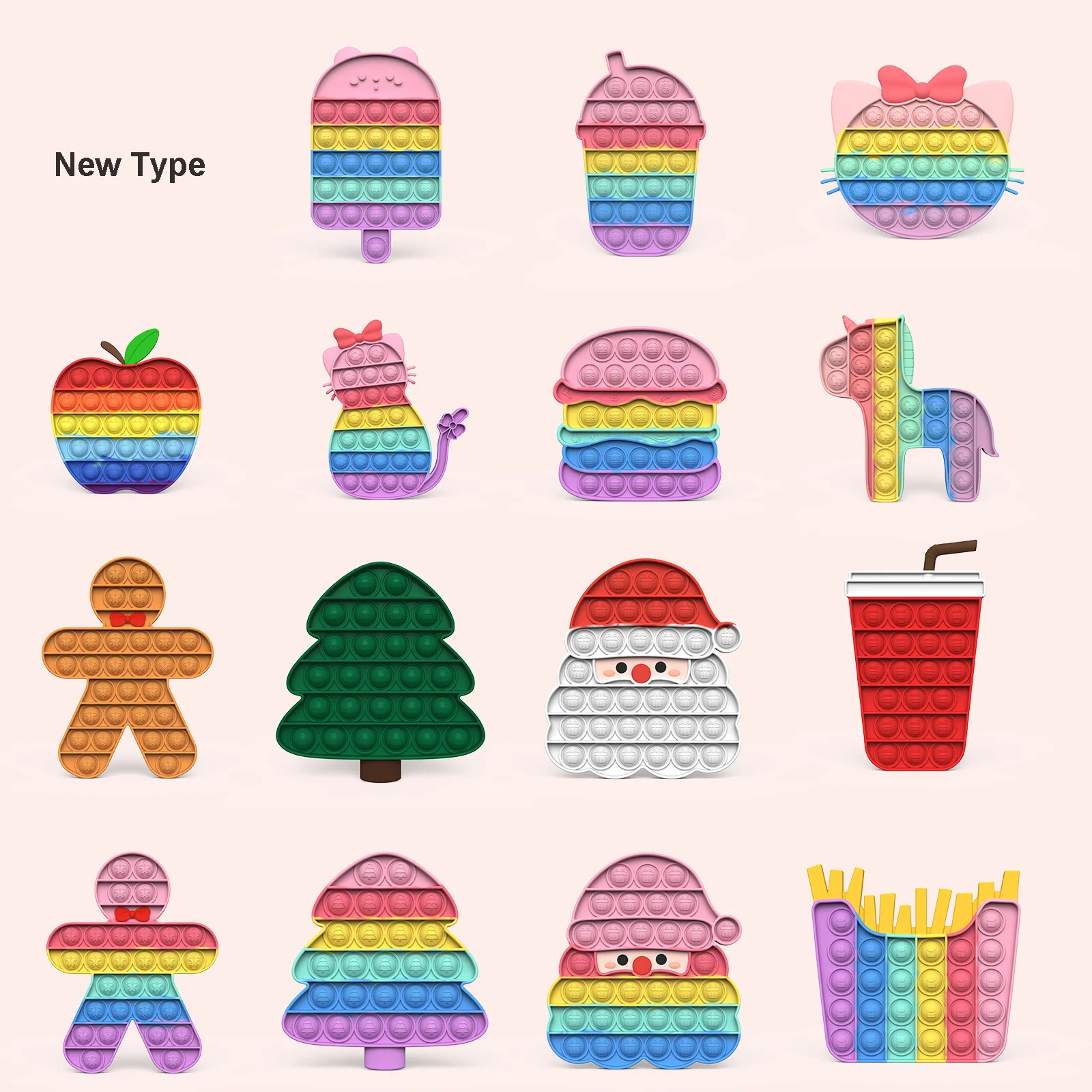 Новинка игрушка для снятия стресса радужная пузырьковая игрушки взрослых и