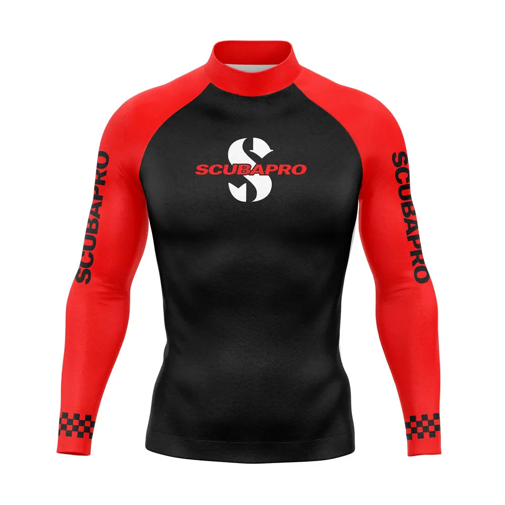 Mens Long Sleeve Rashguard Upf 50 Sun Protection Surf Shirt Quick Dry Breathable Swimming Tight T-shirt Summer 2023 Gym Clothes