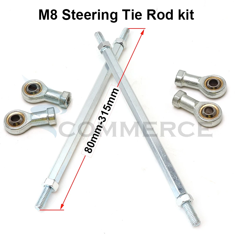 

1pair 80mm-315mm Steering Tie Rod kit M8 Ball Joint For 49cc Electric Mini Kids ATV Go Kart Buggy Quad Dirt Pit Bike Accessories