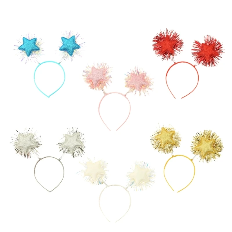 

28TF Dainty Sequins Bouncing Star Shape Headband Festival Presents for Couple Teens