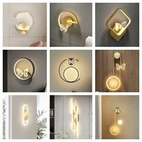 modern led golden butterfly wall lamp nordic contracted style spray paint frosted interior lighting fixtures indoor aisle lamp